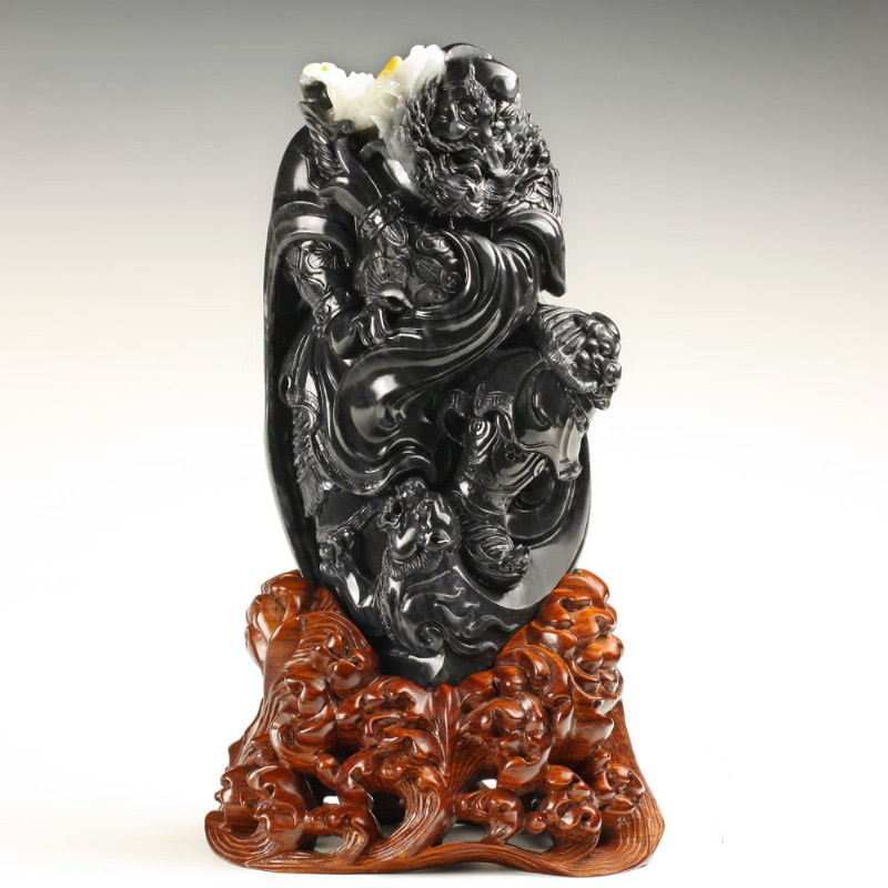 墨玉子料摆件-武财神