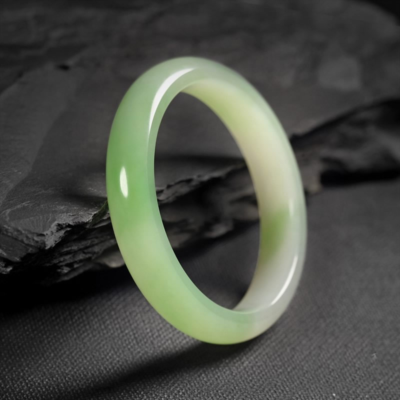 （翠青）白玉-宽边手镯