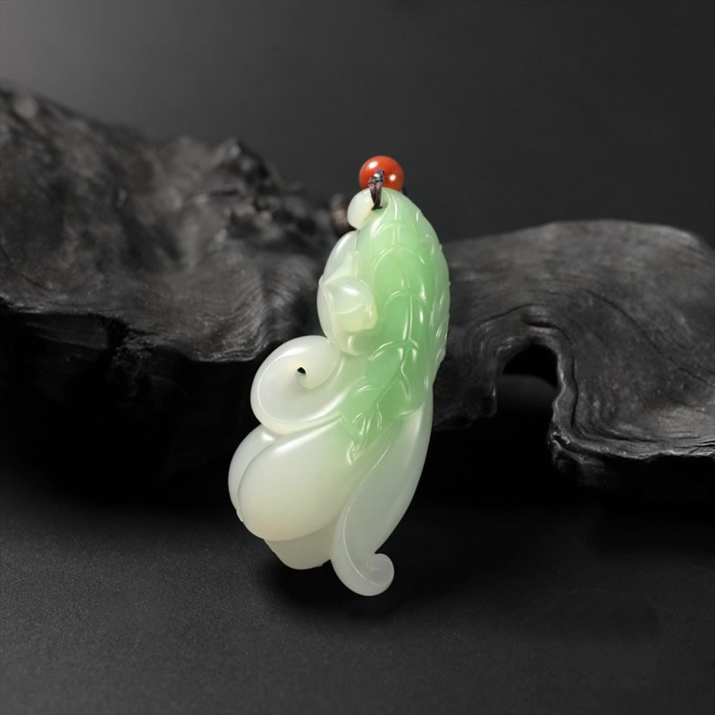 翠青（白玉）挂件-清心玉兰